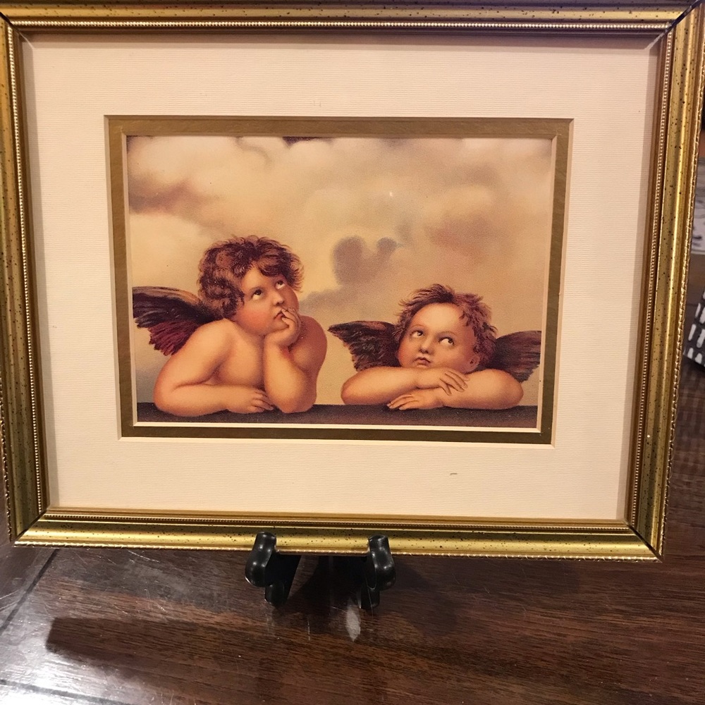 TWO CHERUBS MATTED FRAMED - Picture 7 of 13